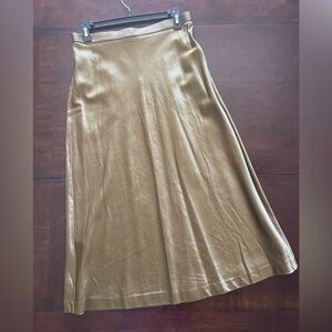Satin midi skirt gold SIZE 8 EUC